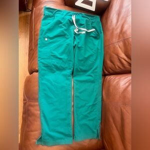 Figs Men's Green Joggers with White Drawstring